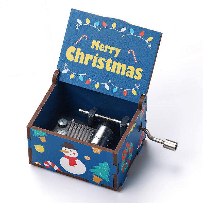 Christmas Hand-Crank Music Box 62 x 50 x 40 mm