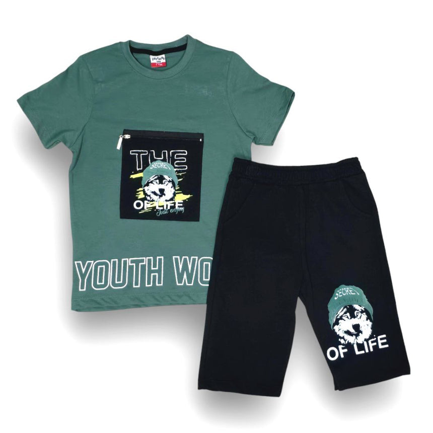 Boys’ Cotton Wolf Summer Set / 6–7Y