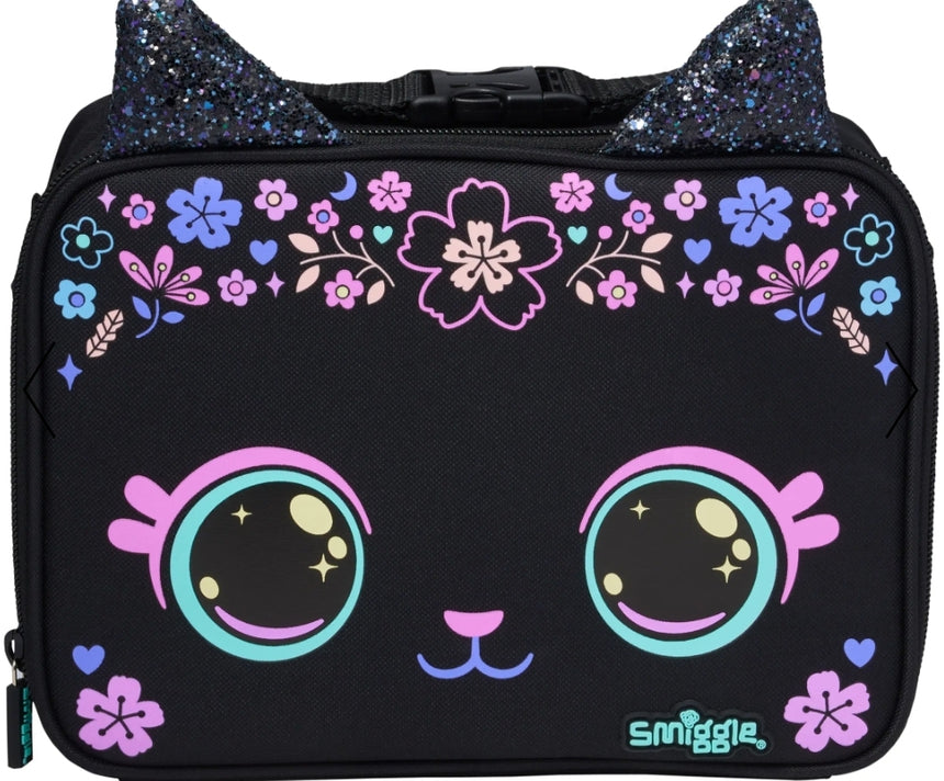 Smiggle Lunch Bag Attach Black Cat 25x19x8cm