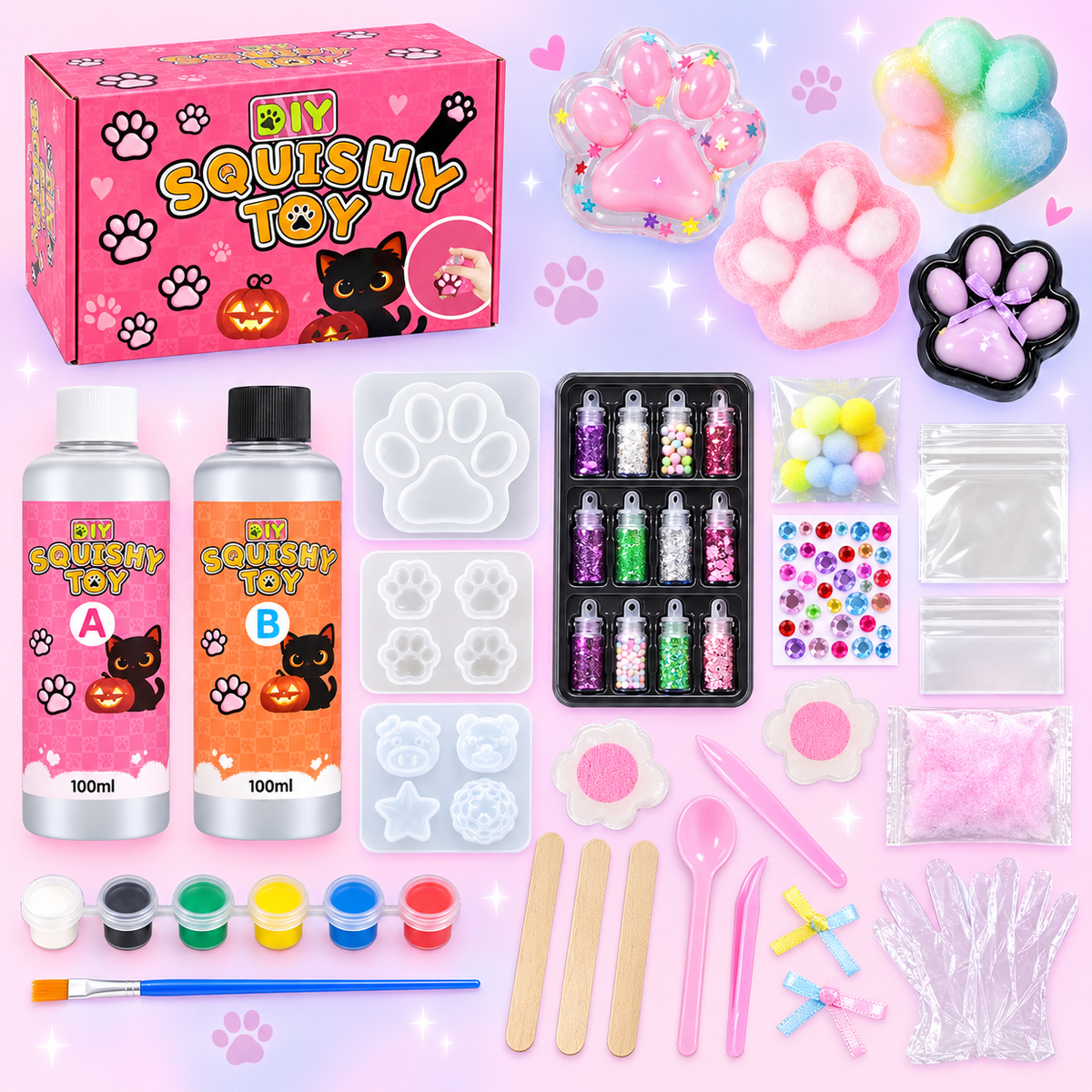 DIY Squishy Cat Paw Kit