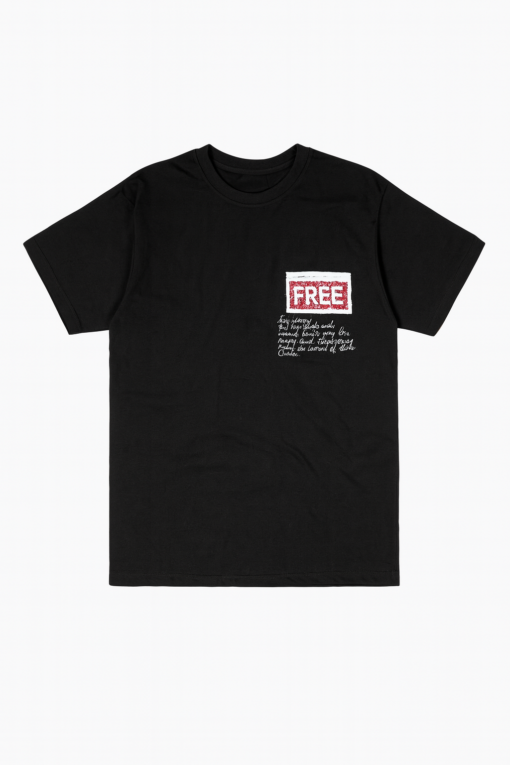 Black Free Design T-Shirt Size Medium