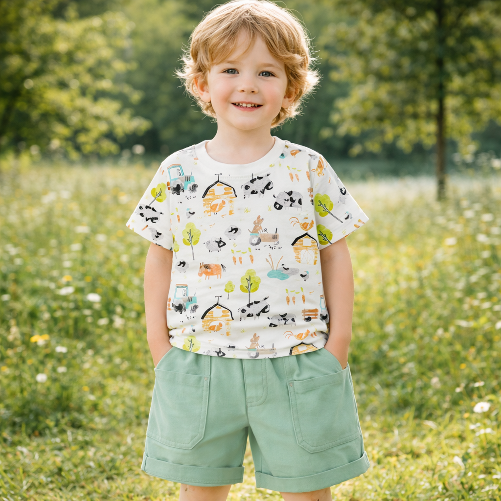 Boys’ Cotton Dinosaur Summer Set / 4–8Y