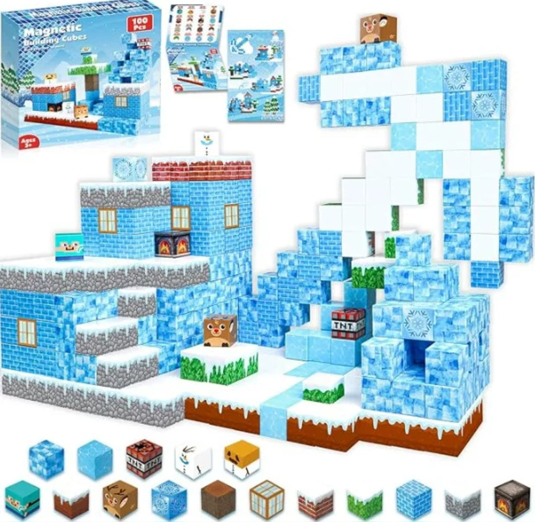 Magnetic Building Cubes Set – 100 Pieces | 3+