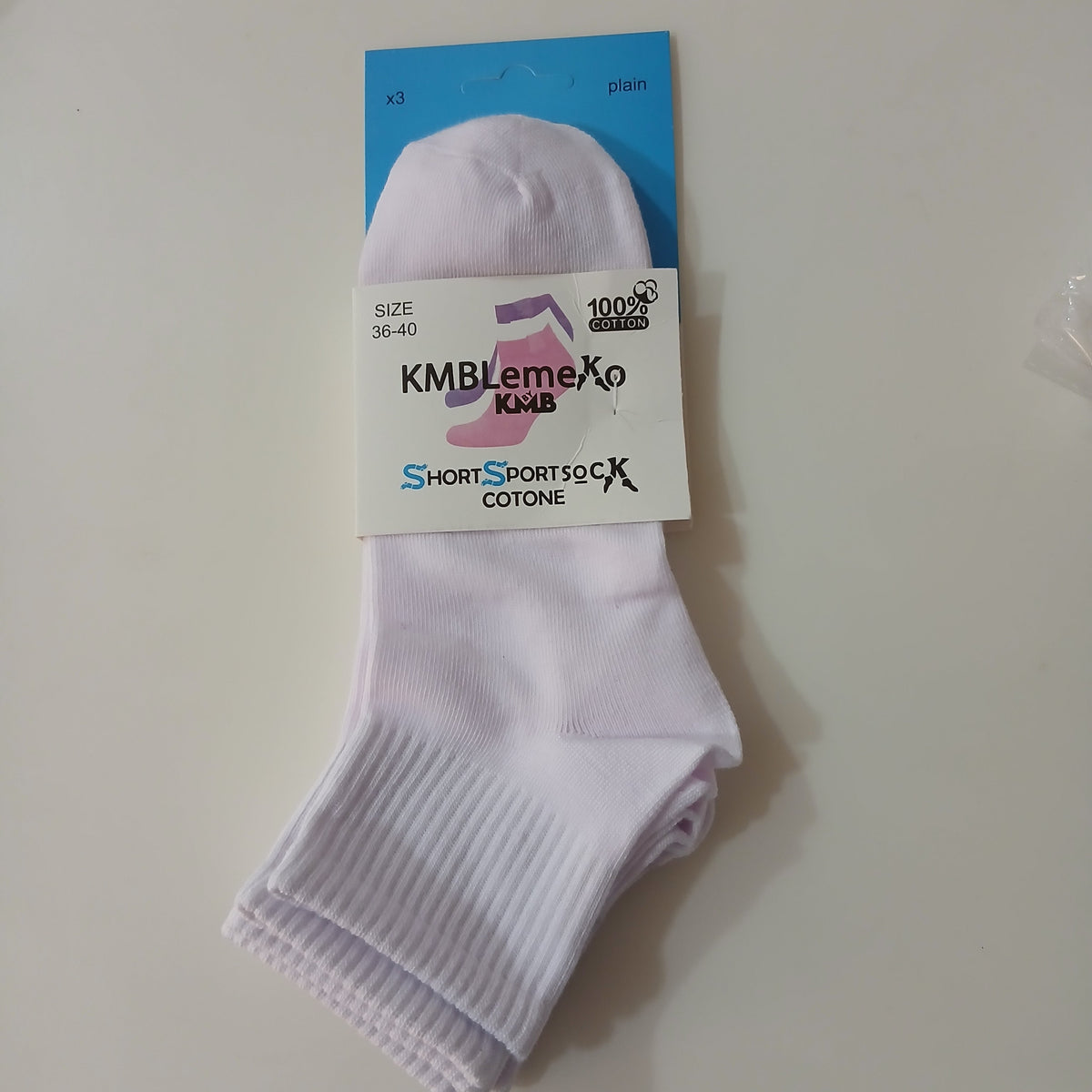 100% Cotton Socks – 3-Pair Set | Sizes 24–44