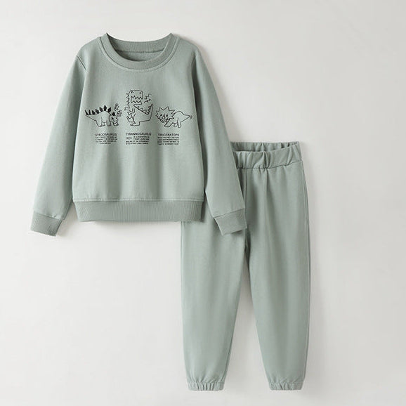 Kids’ Cotton Dinosaurs Outfit Set / 4–10Y