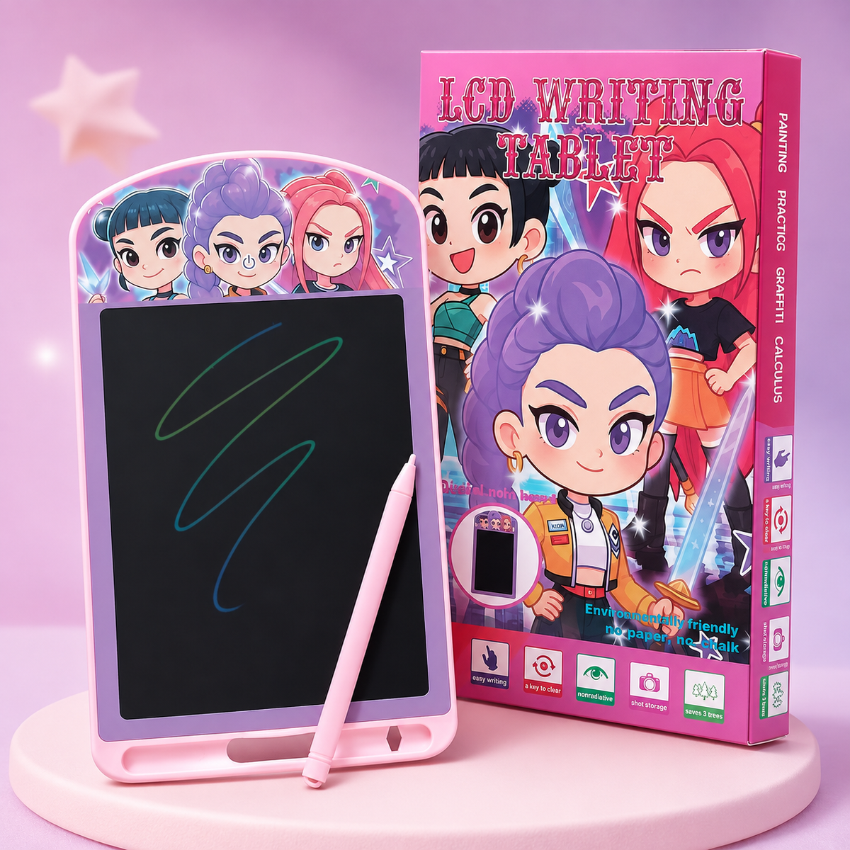 Kids LCD Writing Tablet with Stylus – Reusable Drawing & Learning Board
