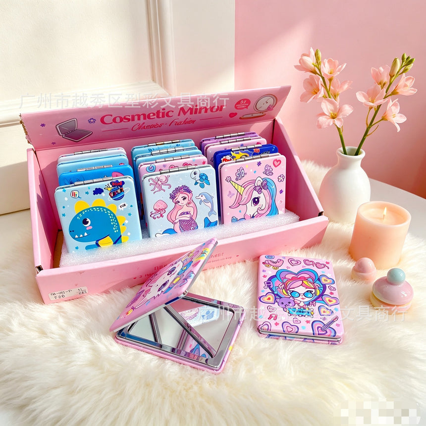 Kids Pocket Compact Mirror – 8 Assorted Designs, 8.5 × 6 cm