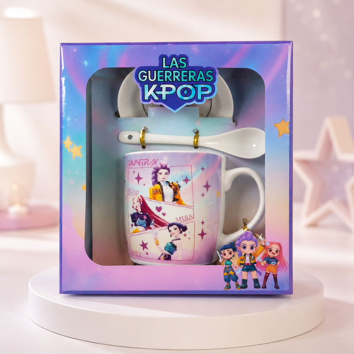 K-Pop Demon Hunters Ceramic Mug Gift Set with Spoon & Saucer
