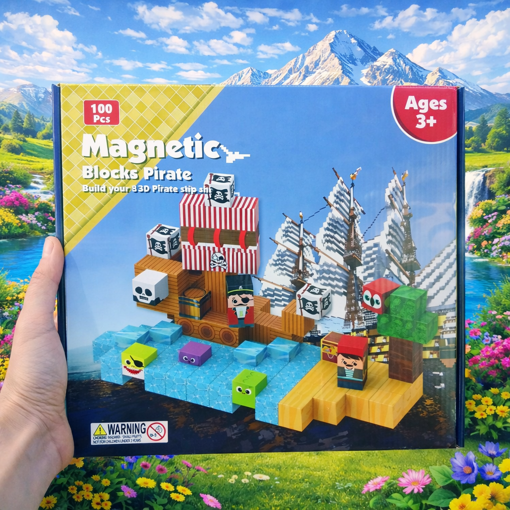 Magnetic Building Cubes Set – 100 Pieces | 3+