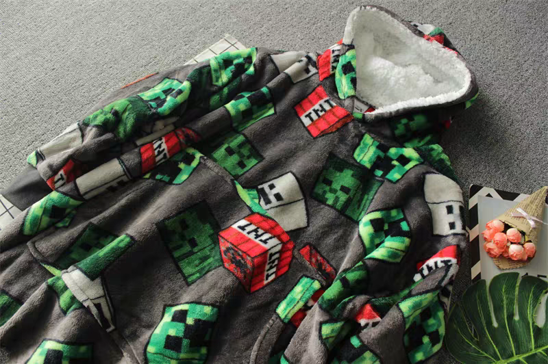 Minecraft Warm Fleece Hoodie Size 6-16Y
