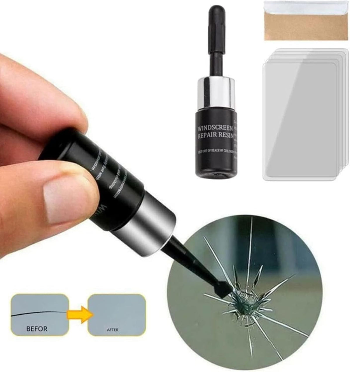 Glass Repair Windscreen Repair Resin 2 Bottles