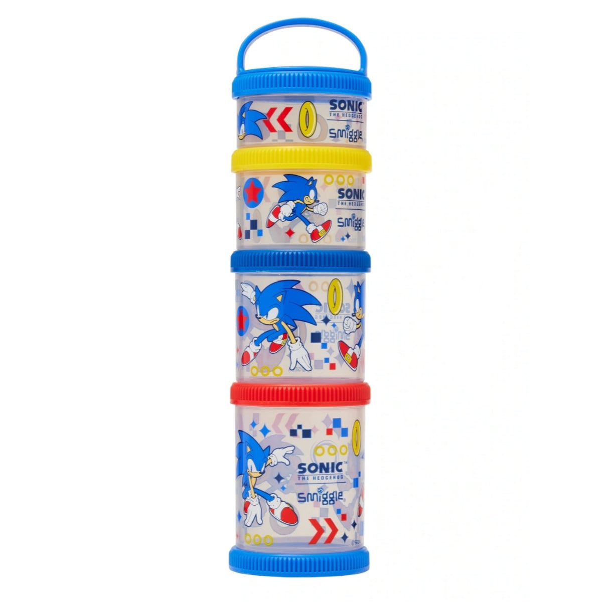 Smiggle Snack And Stack Containers Sonic 4pcs