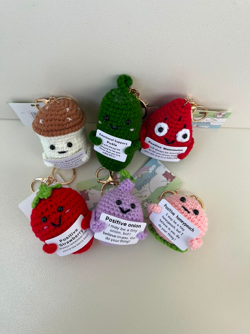 Positive Affirmation Crochet Keychain