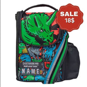 Smiggle lunch Bag - Shoulder Straps - Green Dinosaur - 26×18×12 cm