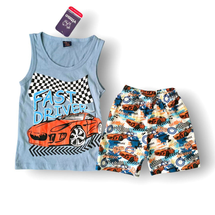 Kids’ Cotton Fast Driver Pajama Set | 1Y
