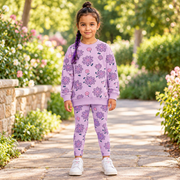 100% Cotton Purple Floral Outfit / 2–8Y