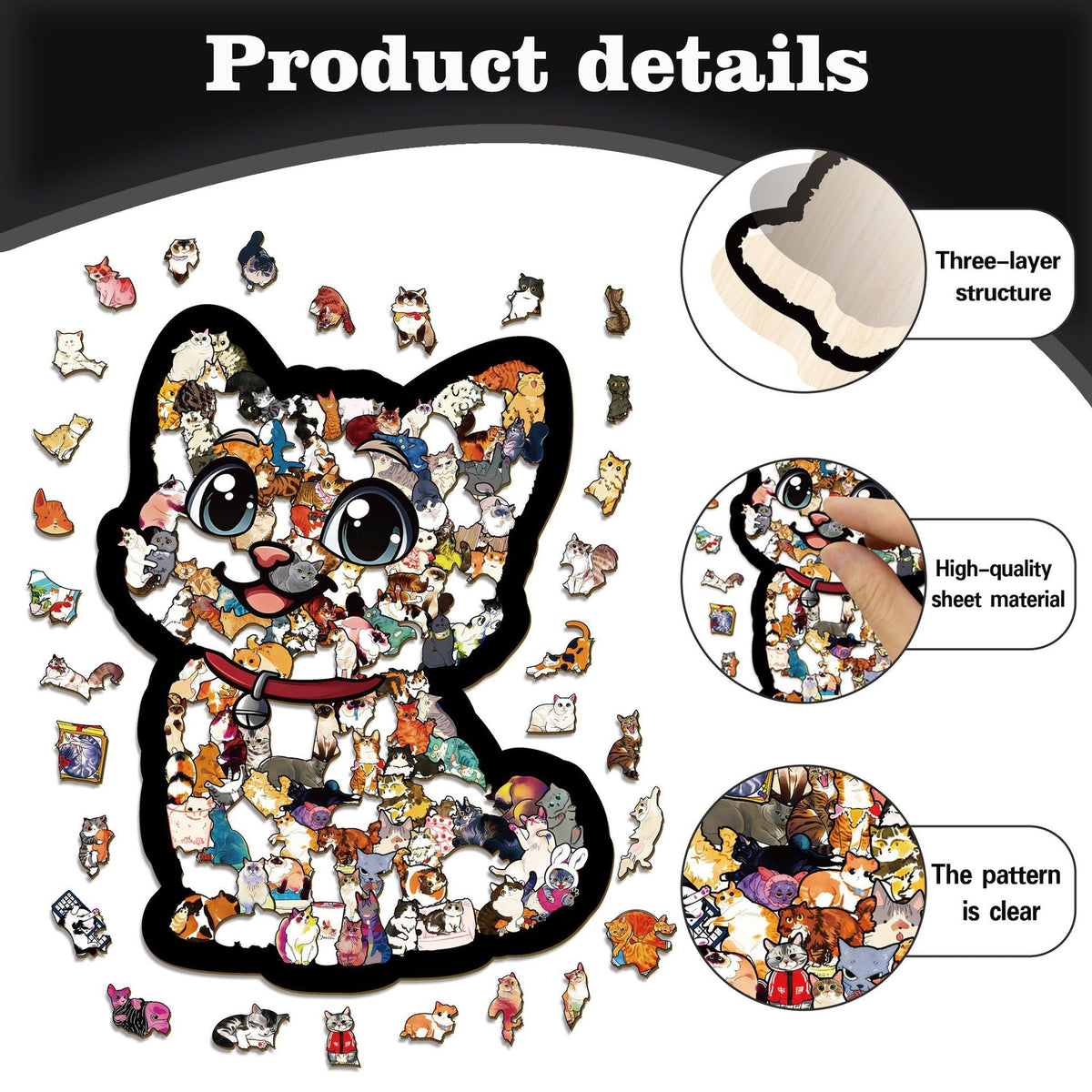 Funny Cat Wooden Puzzle 135 Pieces