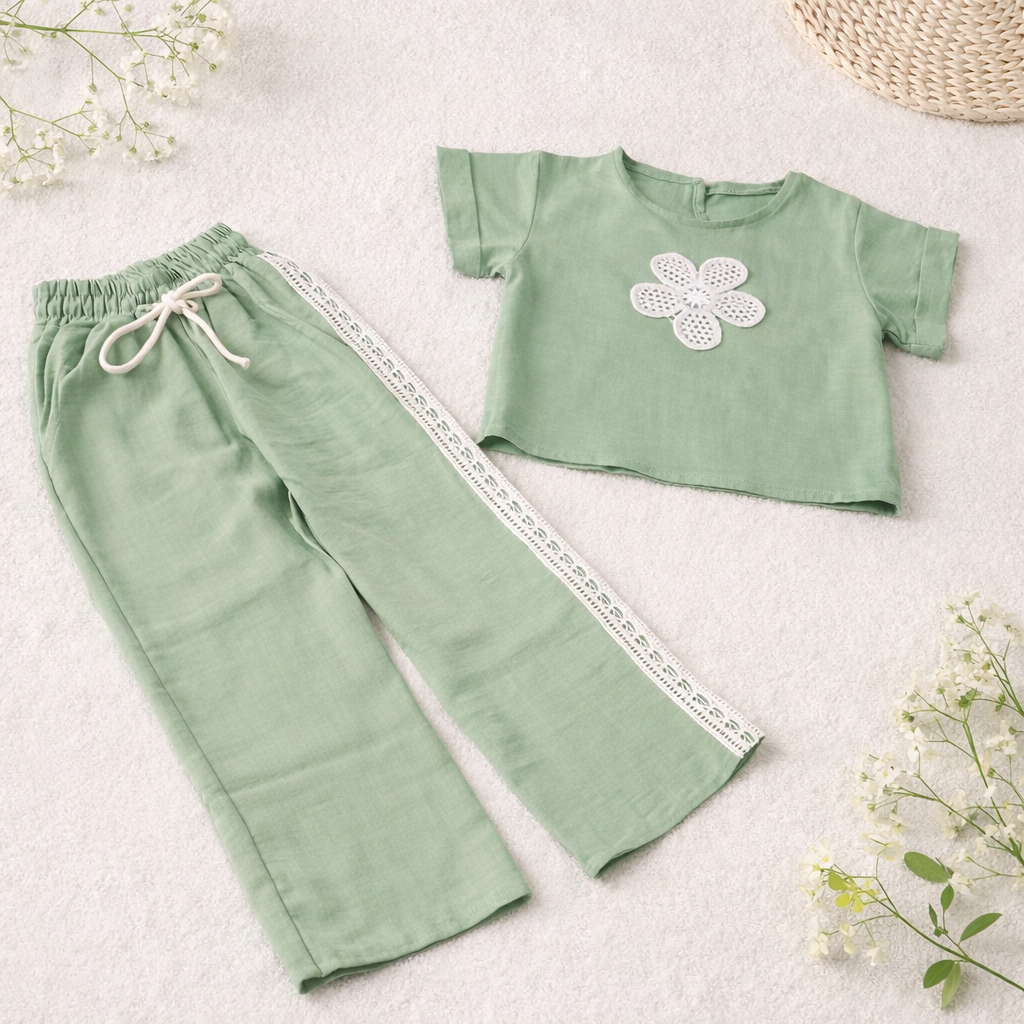 Girls’ Floral Cotton Summer Set / 4–10Y