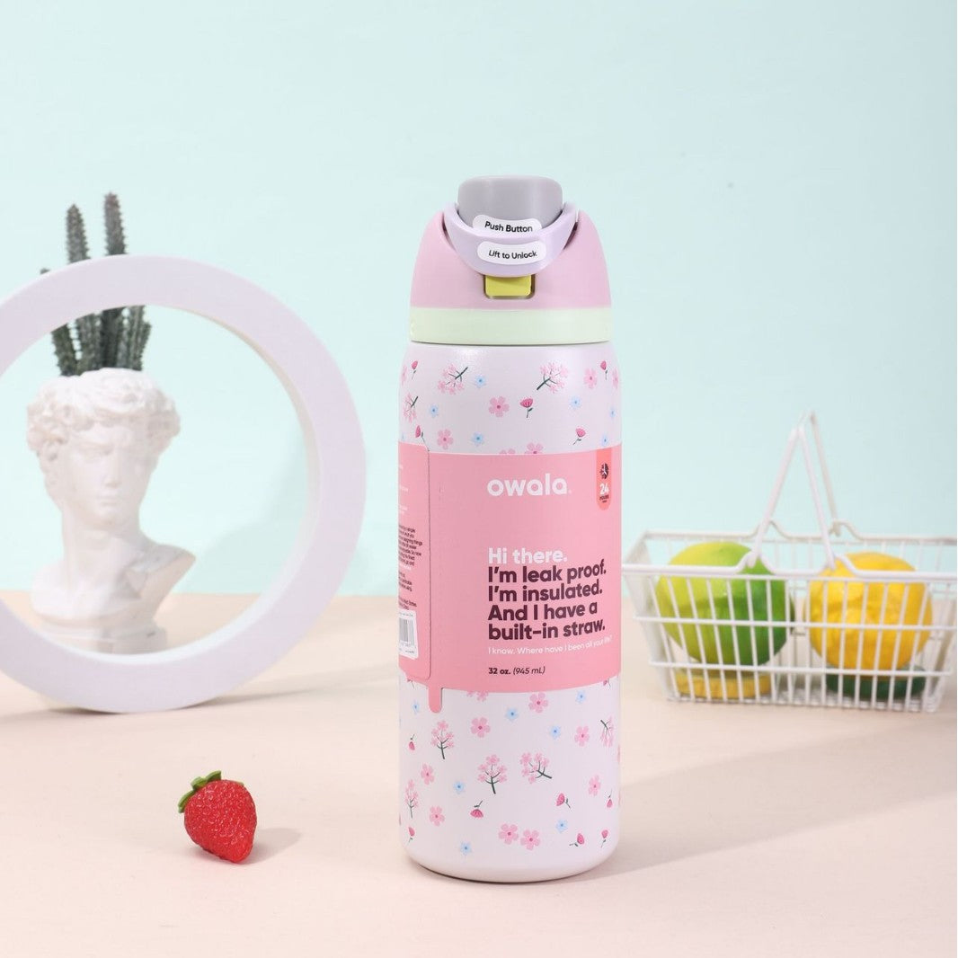 Owala Bottle Stainless Steel Free Sip Pink Blossom 710-950ml