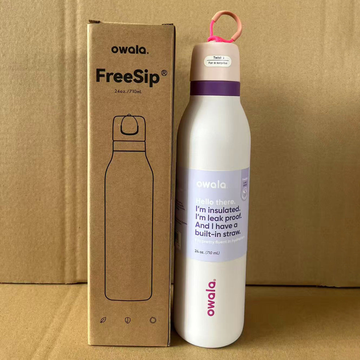 Owala Bottle Stainless Steel - FreeSip - Leak-proof - Twist - 710 mL