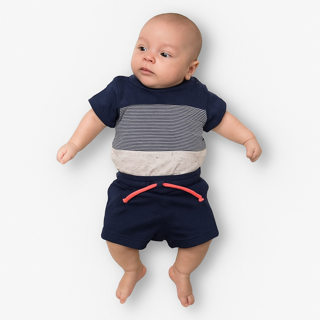 Boys’ Cotton Simple Outfit / 0–3M