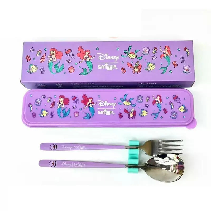 Smiggle Set | Fork+Spoon | With Storage Box | Mermaid