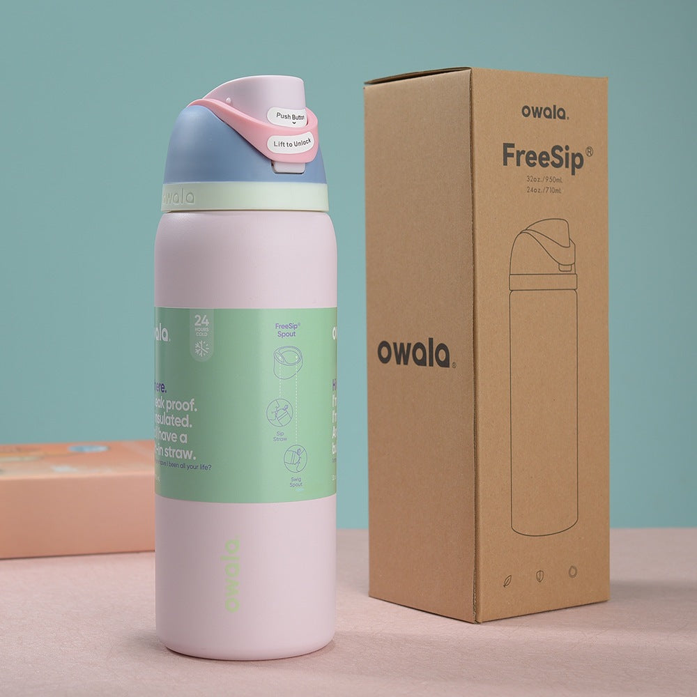 Owala Stainless Steel FreeSip Water Bottle Light Pink