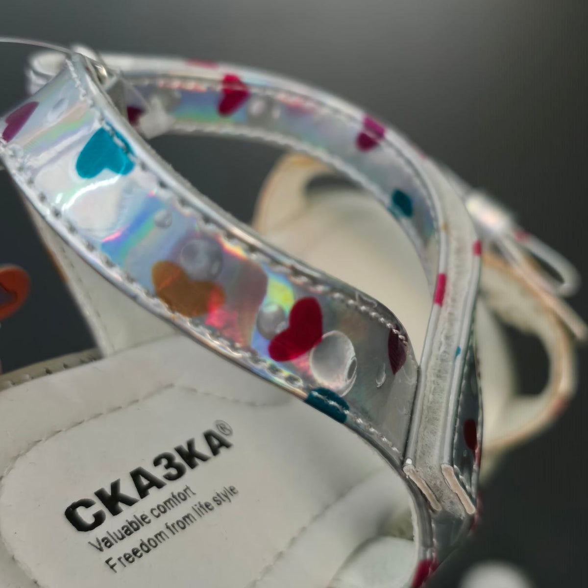 Sandals Shlik Shlak For Girls Heart Design Leather Insole Size 29-30