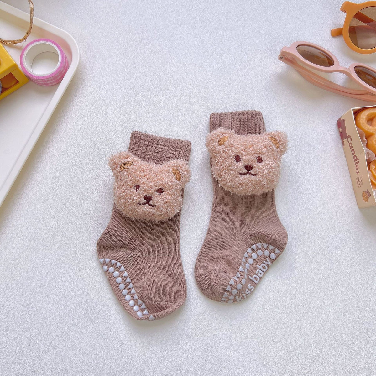 Cute Teddy Bear Baby Grip Socks 0-36M