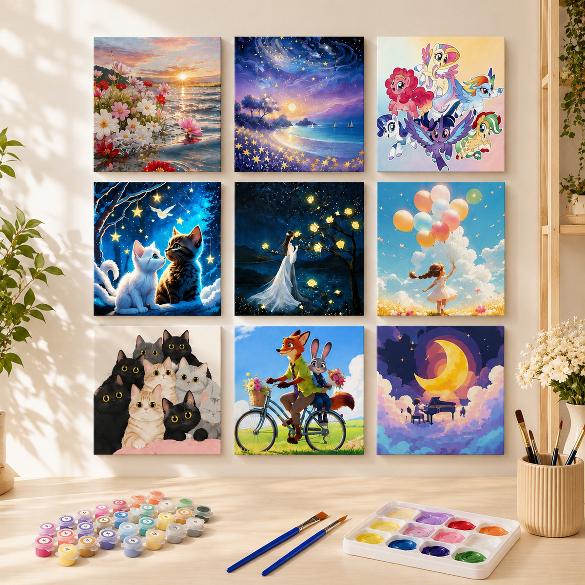 DIY Painting Art Kit - Assorted Beautiful Designs - 20×20 cm