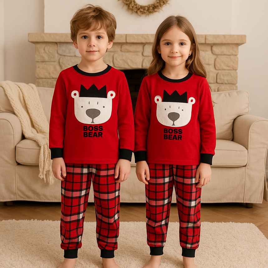Kids’ Boss Bear Pajama Set | 4–5Y