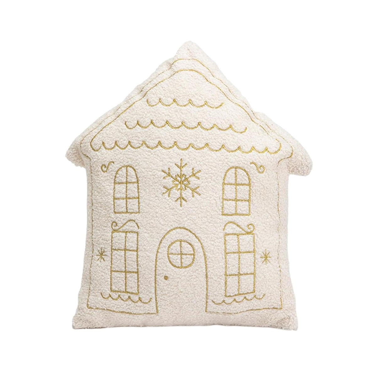 Christmas Embroidered House Cushion