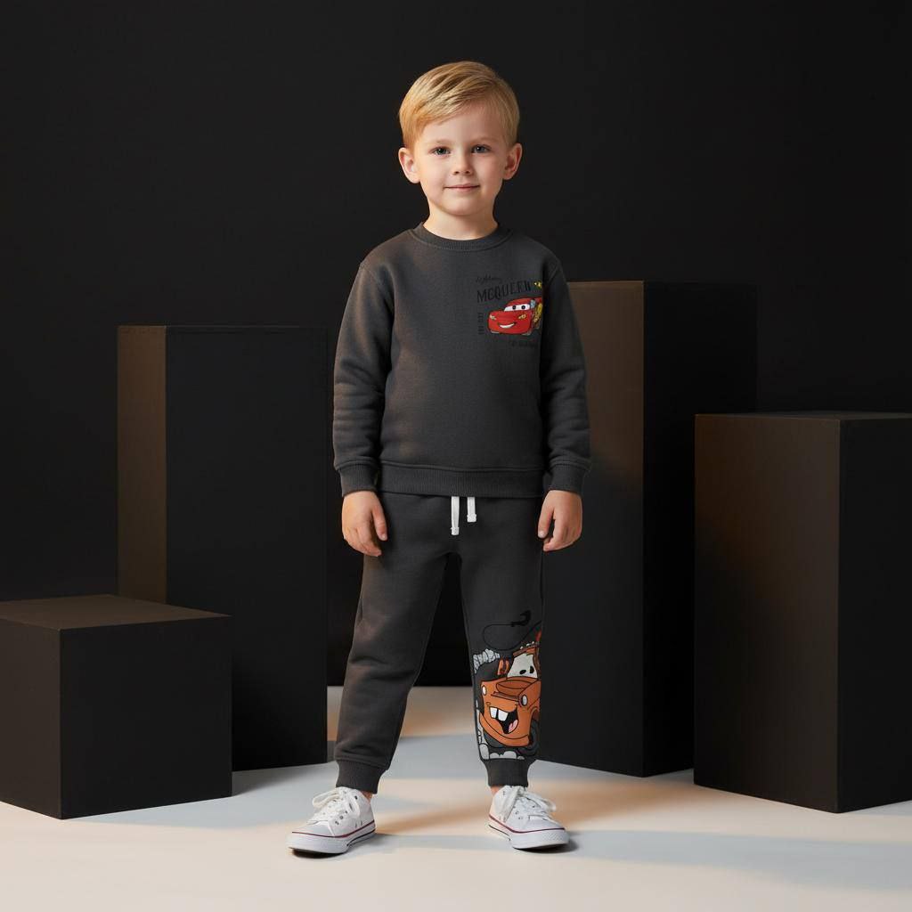 Kids’ Dark Grey Disney Cars Cotton Outfit / 2–8Y