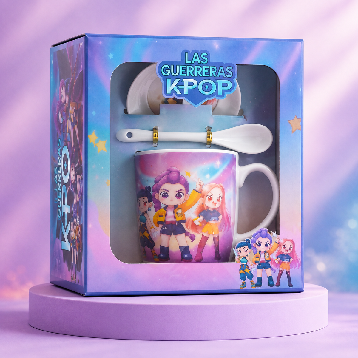 K-Pop Demon Hunters Ceramic Mug Gift Set with Spoon & Saucer