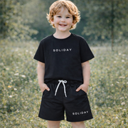 Kids’ Cotton Dark Grey Summer Set / 7–8Y