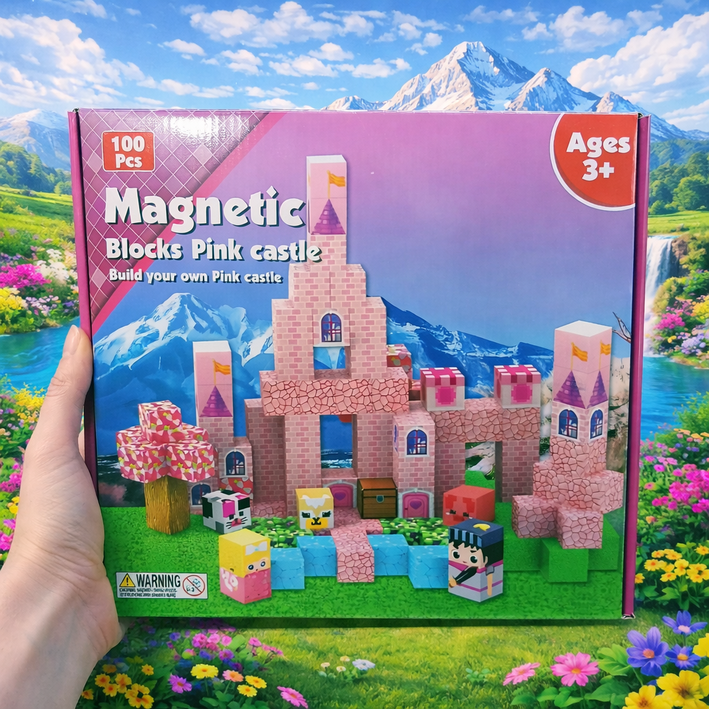 Magnetic Building Cubes Set – 100 Pieces | 3+