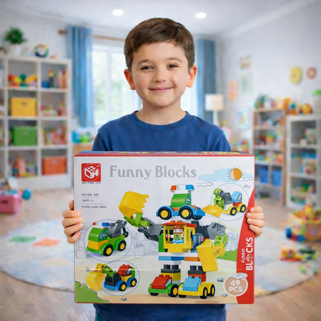 Funny Blocks Auto Robot Building Set - 49 Pieces