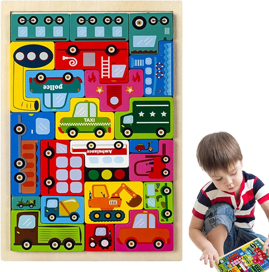 Jouka Joue Puzzle Board Vehicles Educational Toy