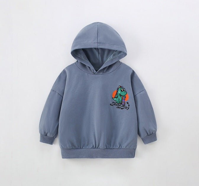 Boys’ Light Cotton Dinosaur Hoodie | 3–10Y