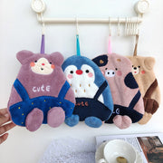Cute Animal Coral Microfiber Hanging Hand Towel 23x19cm