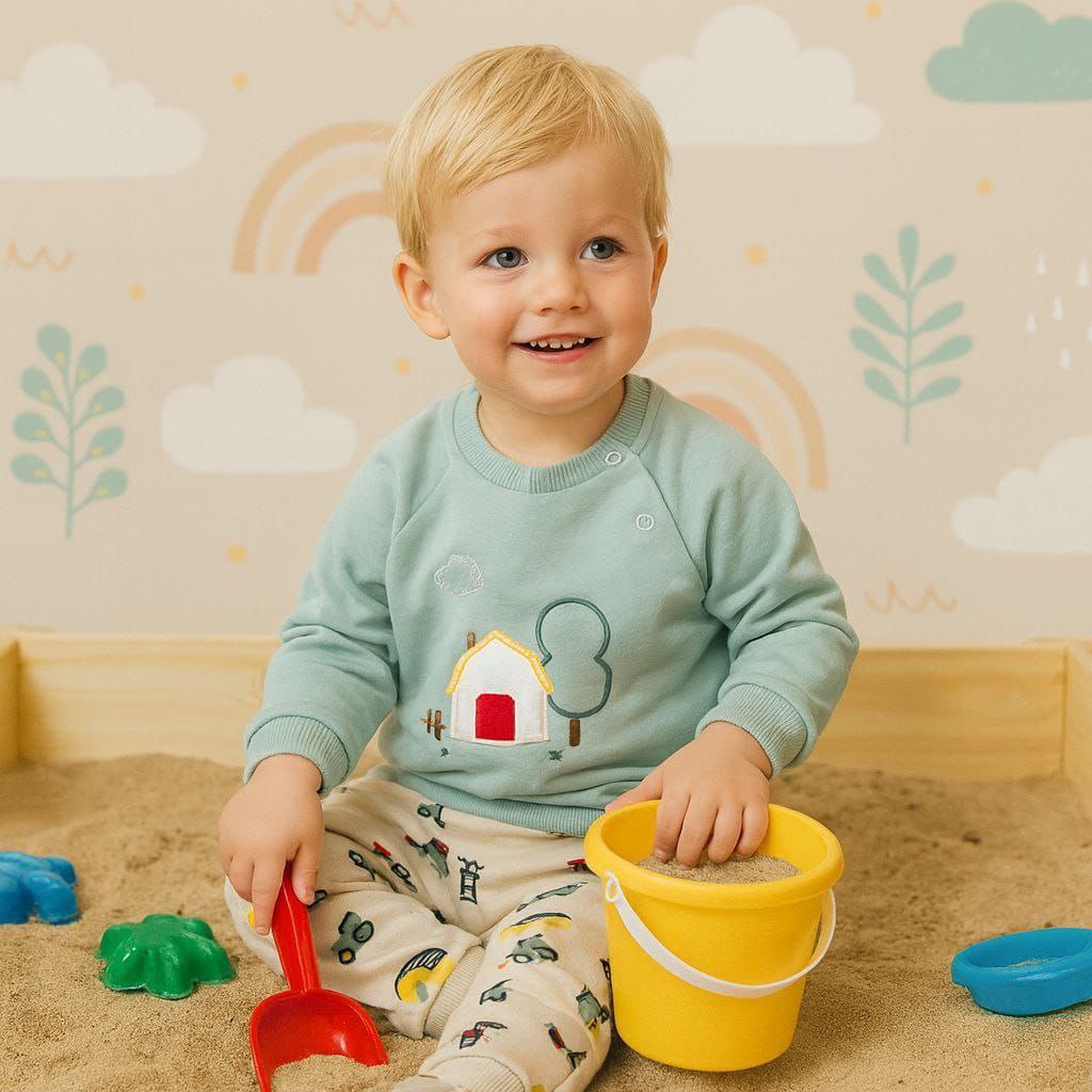Nice Set For Baby Boy Farm Design Size 0-9 Months