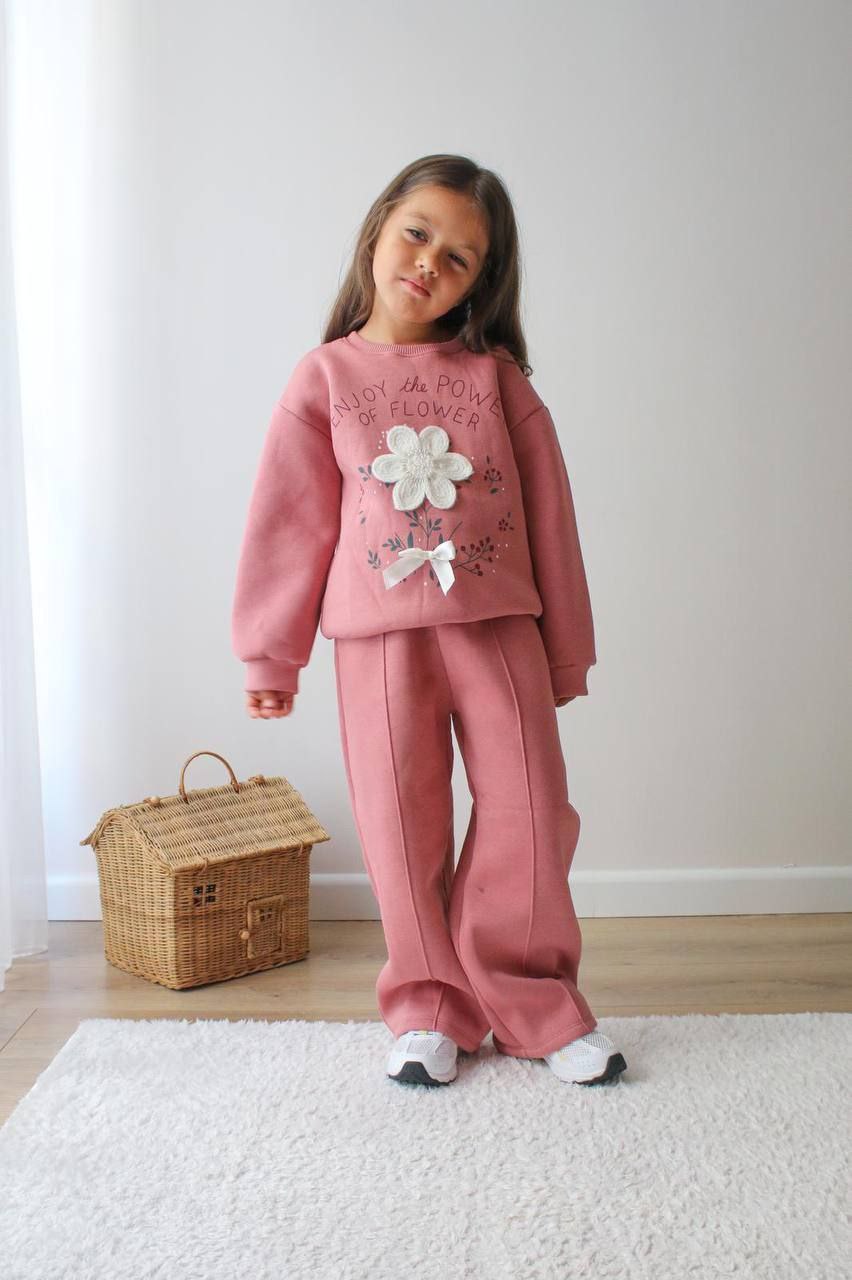 Kids’ Floral Cotton Fleece Outfit Set / 3–10Y