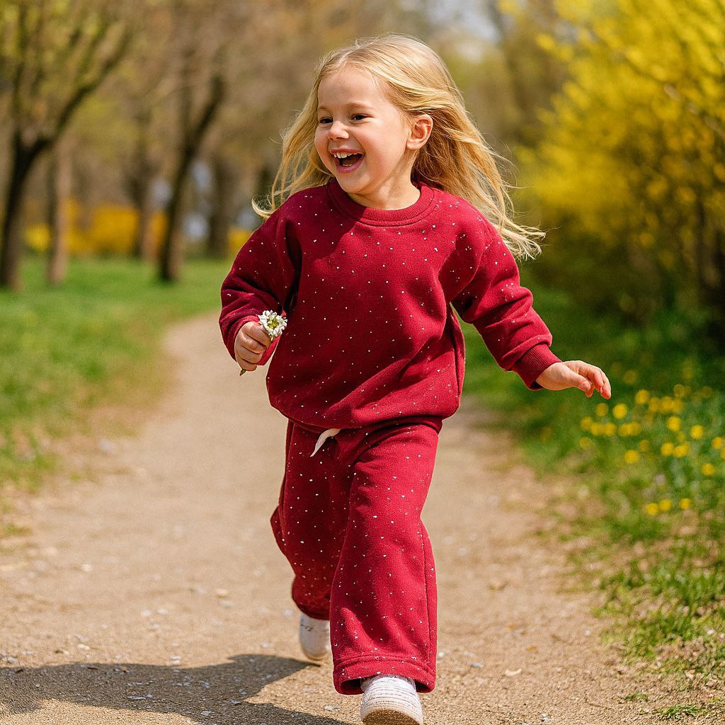 Kids’ Burgundy Fleece Outfit Set / 3–10Y