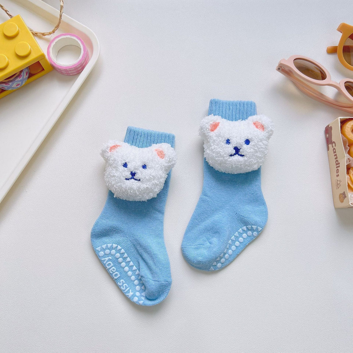 Cute Teddy Bear Baby Grip Socks 0-36M