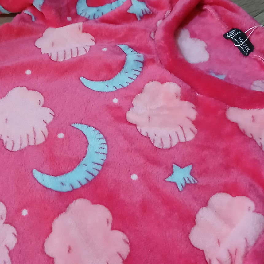 Women’s Warm Moon Pajama Set – Fuchsia | M–XL