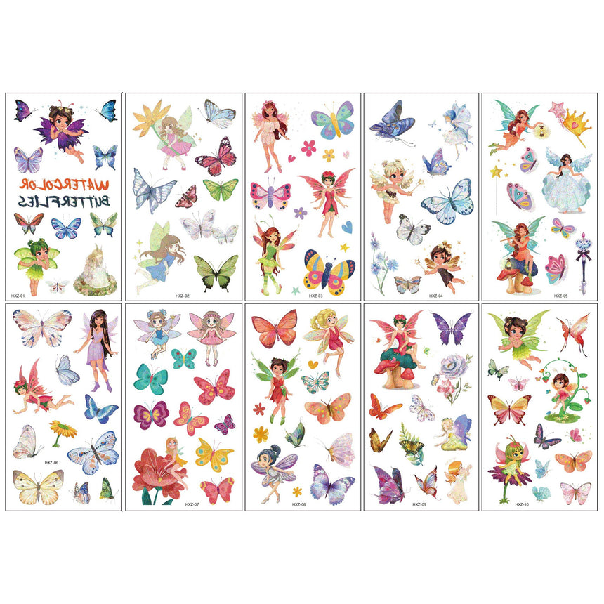 Tattoo Removable Stickers Temporary Designs For Kids 10 Pcs