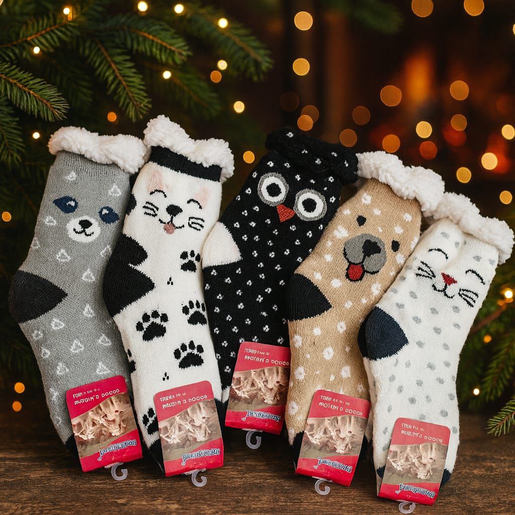 Plush Fleece Anti-Slip Animal Socks | Size 36–41