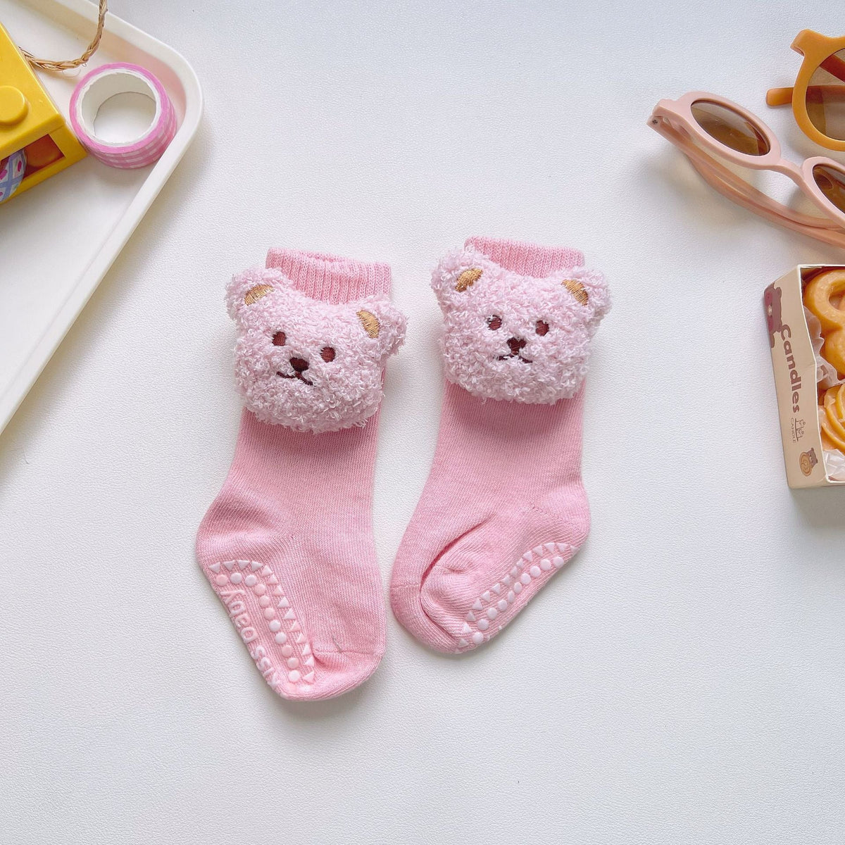 Cute Teddy Bear Baby Grip Socks 0-36M