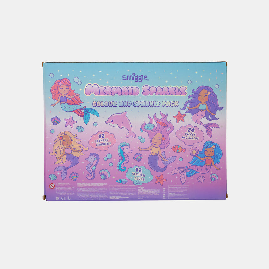 Smiggle Mermaid Sparkle Color And Sparkle Pack 24 Pcs