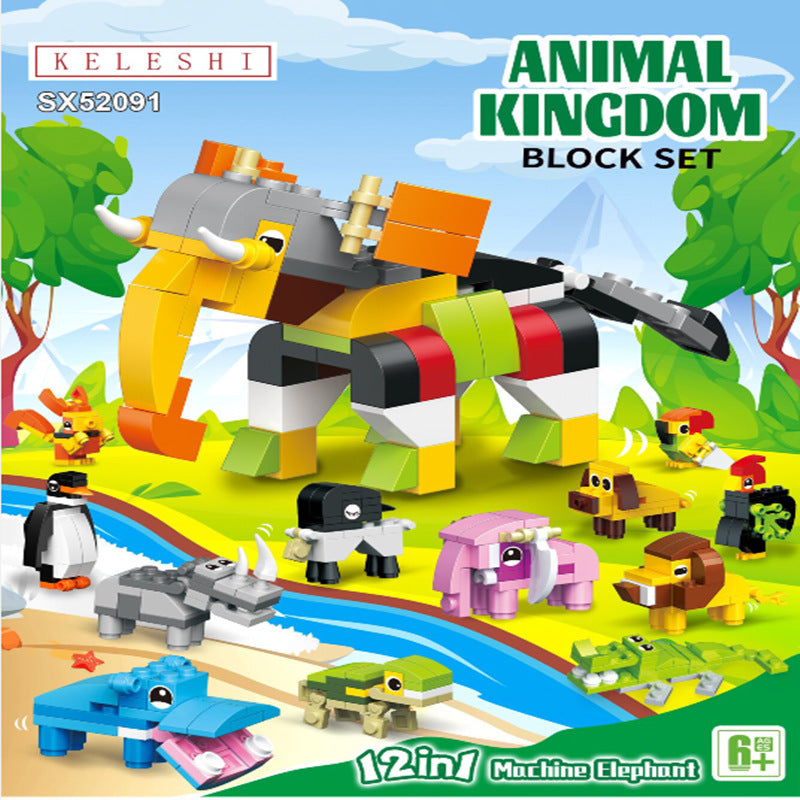 Building Blocks Animal Kingdom 12in1 Full Box 4+